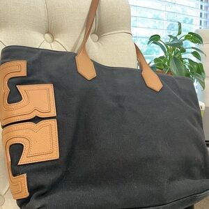 Tory Burch Canvas Stacked T Tote